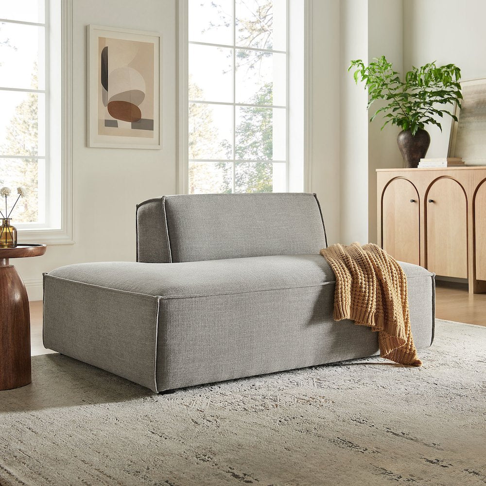 Restore Performance Fabric Upholstered Left-Facing Armless Modular Chaise
