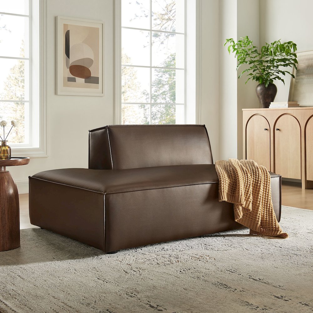 Restore Vegan Leather Left-Facing Armless Modular Chaise