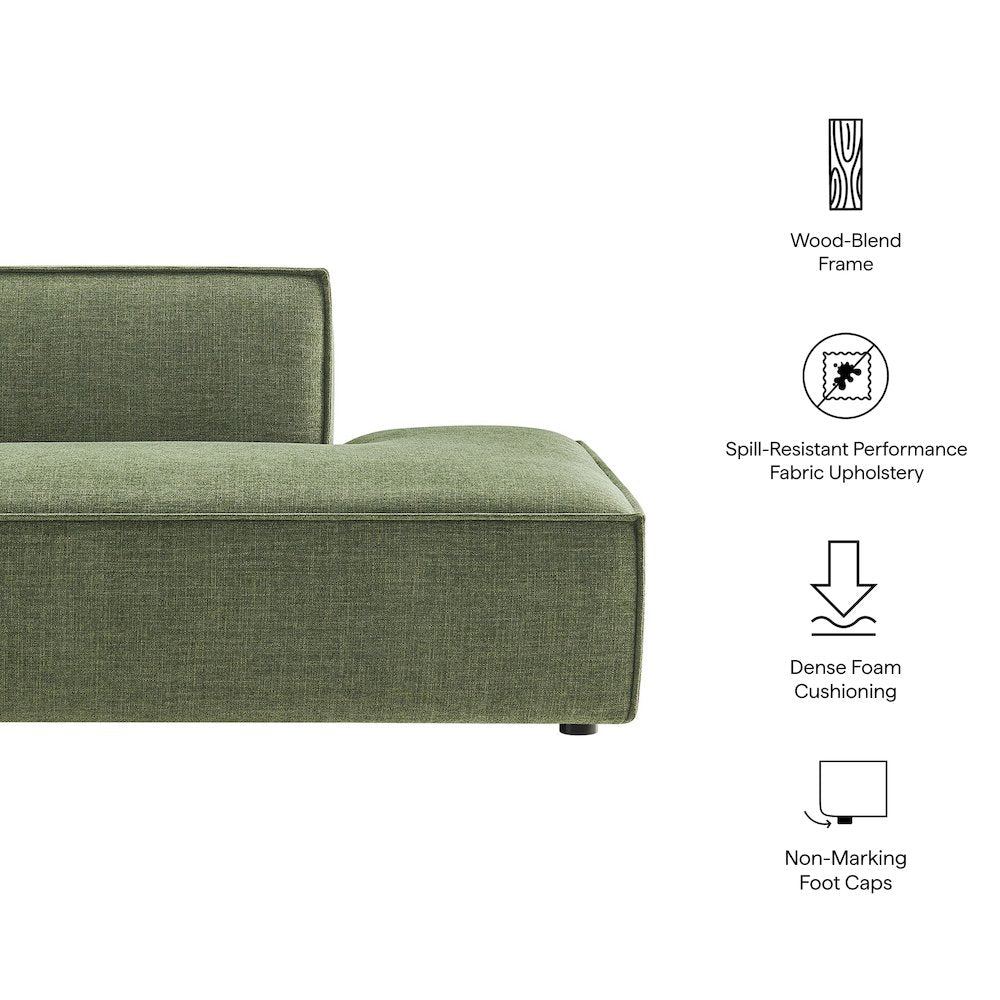 Restore Performance Fabric Upholstered Right-Facing Armless Modular Chaise