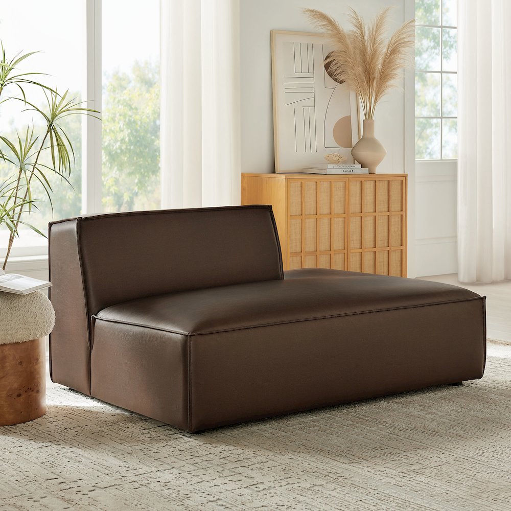 Restore Vegan Leather Right-Facing Armless Modular Chaise