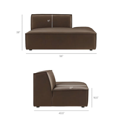 Restore Vegan Leather Right-Facing Armless Modular Chaise