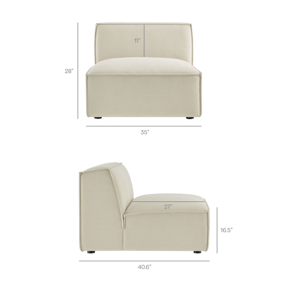 Restore Performance Fabric Upholstered Armless Modular Chair