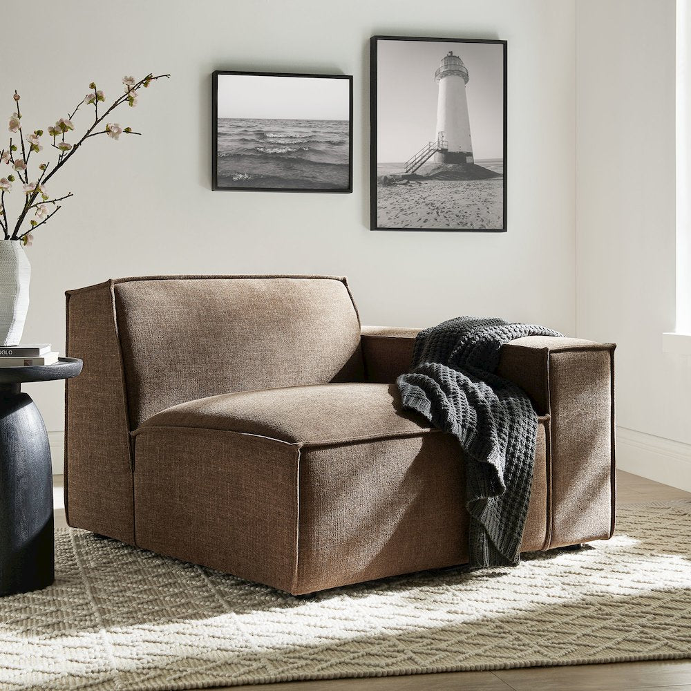 Restore Performance Fabric Upholstered Right-Facing Modular Lounge Chair