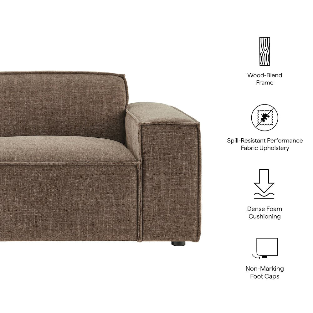 Restore Performance Fabric Upholstered Right-Facing Modular Lounge Chair