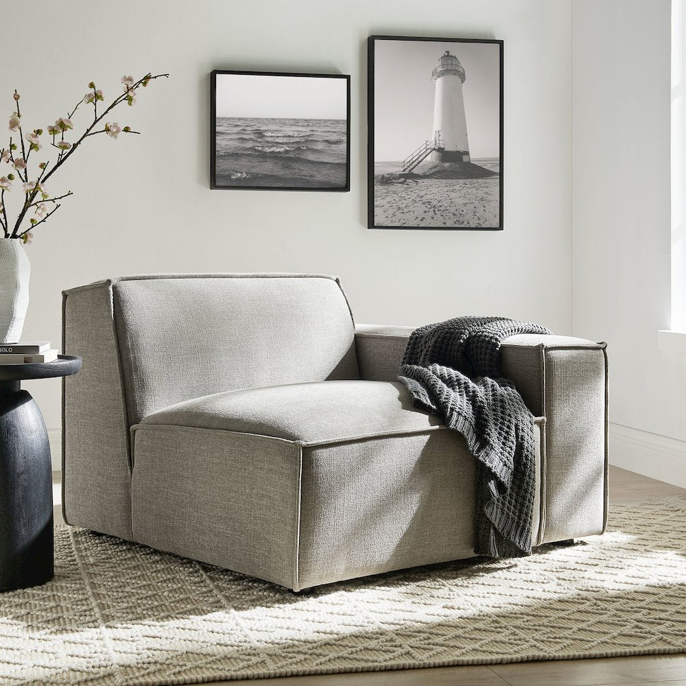 Restore Performance Fabric Upholstered Right-Facing Modular Lounge Chair