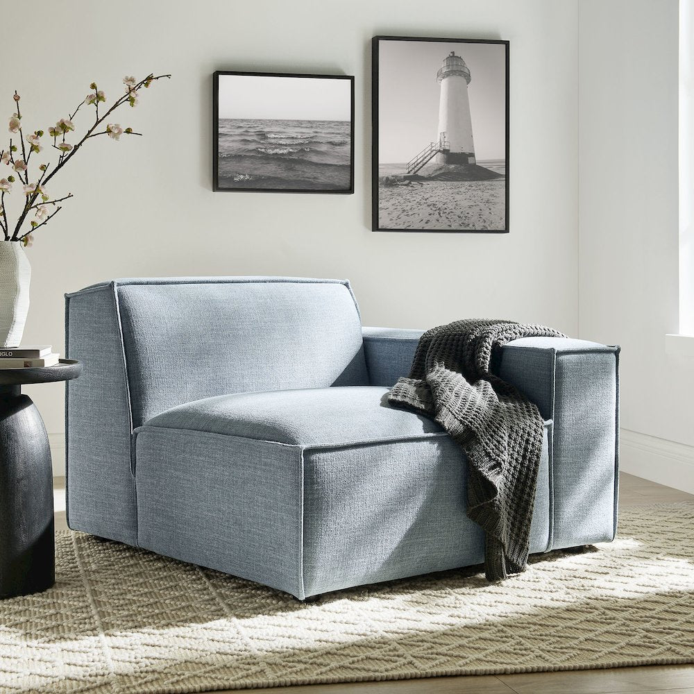 Restore Performance Fabric Upholstered Right-Facing Modular Lounge Chair