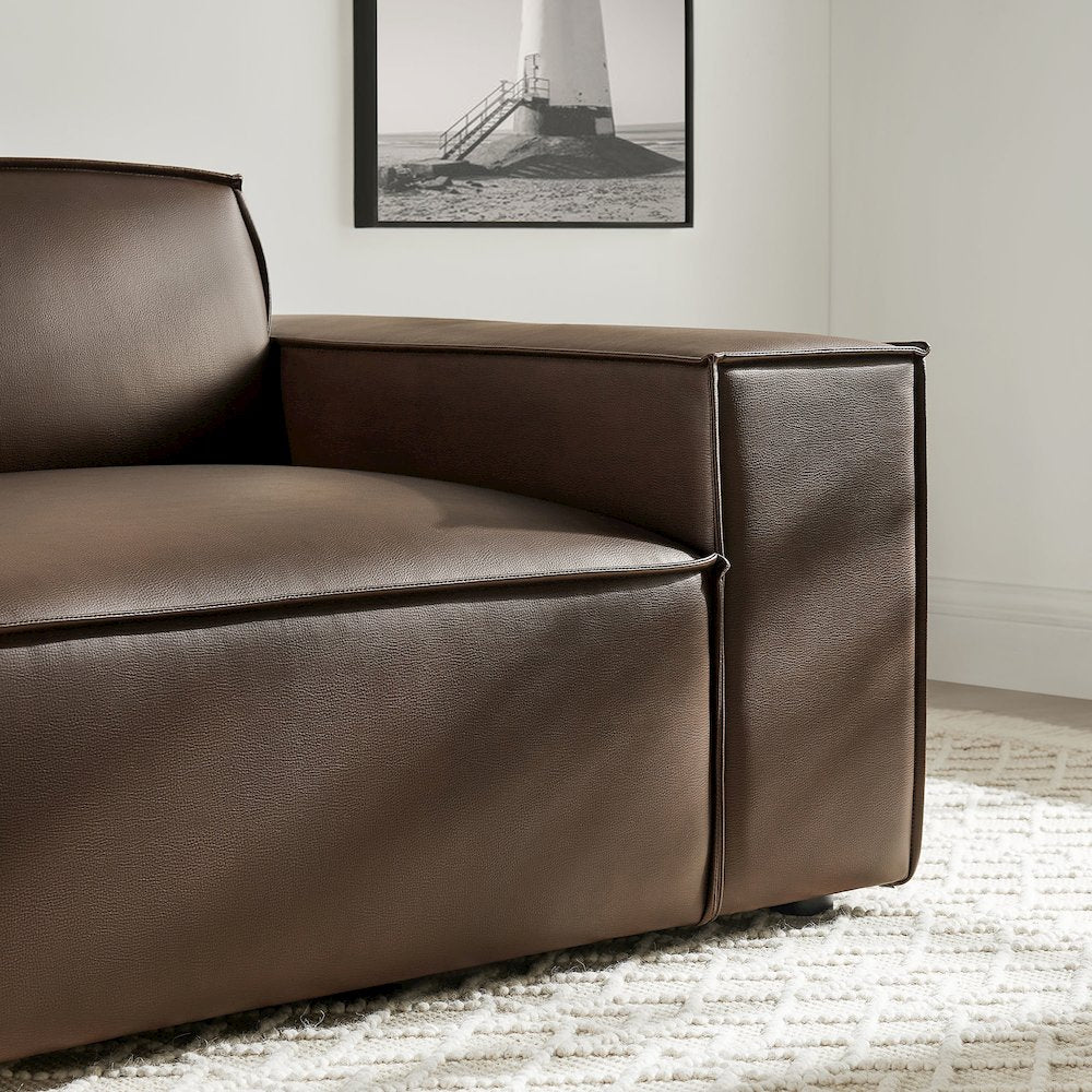 Restore Vegan Leather Right-Facing Modular Lounge Chair