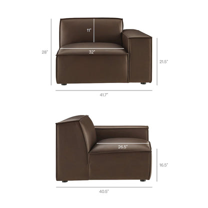 Restore Vegan Leather Right-Facing Modular Lounge Chair