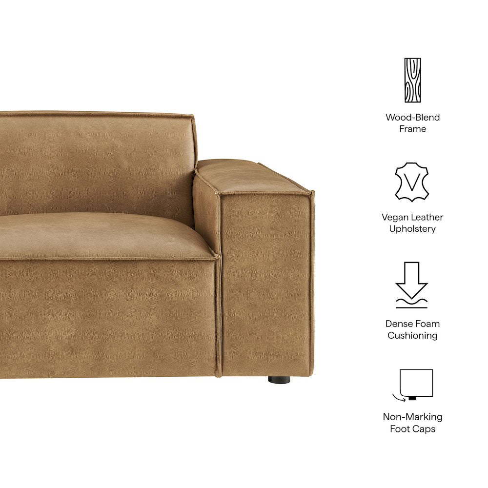 Restore Vegan Leather Right-Facing Modular Lounge Chair