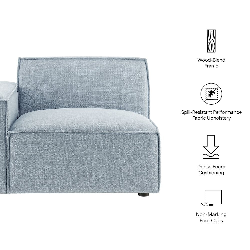 Restore Performance Fabric Upholstered Left-Facing Modular Lounge Chair
