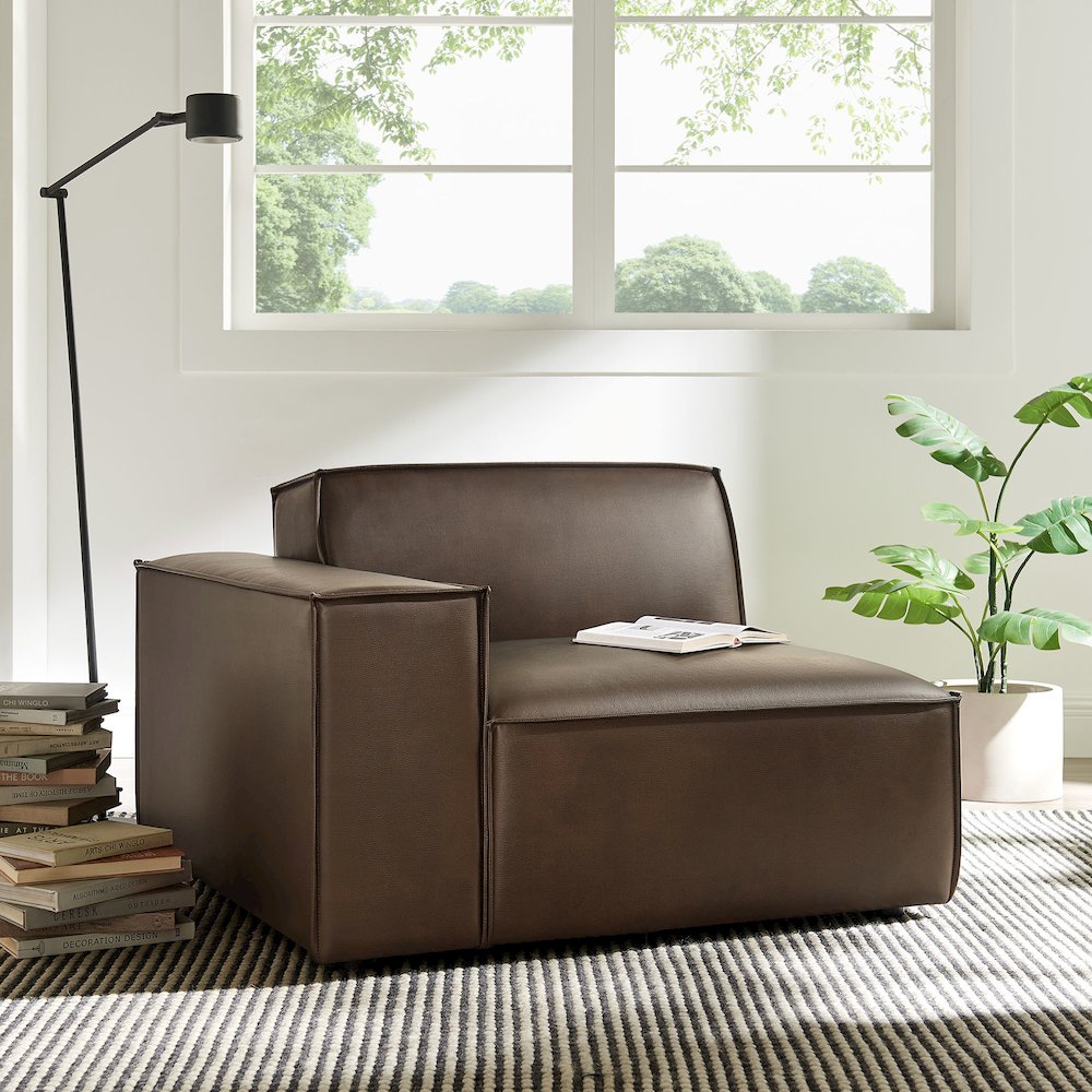 Restore Vegan Leather Left-Facing Modular Lounge Chair