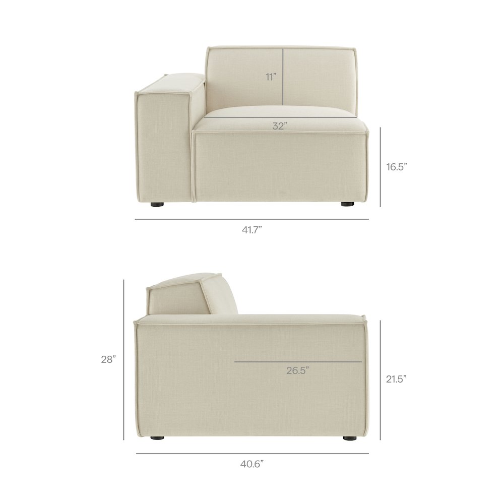 Restore 2-Piece Performance Fabric Upholstered Modular Loveseat