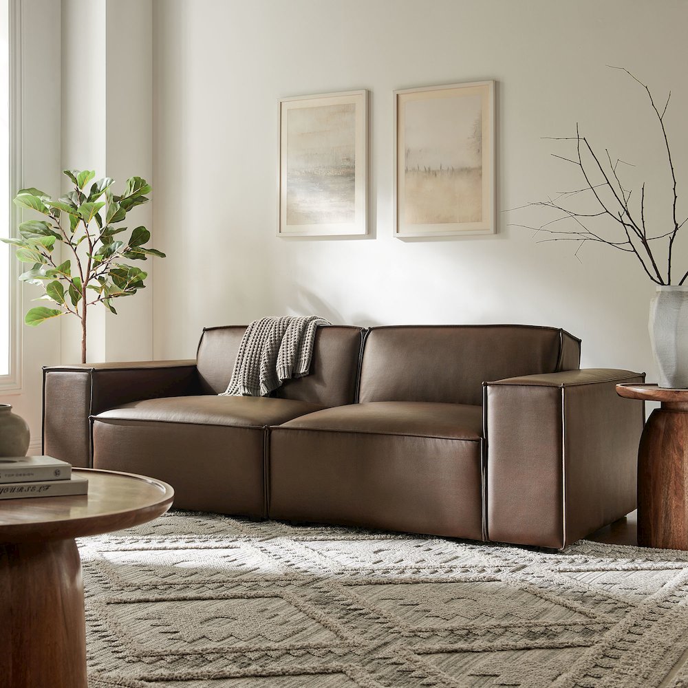Restore 2-Piece Vegan Leather Modular Loveseat