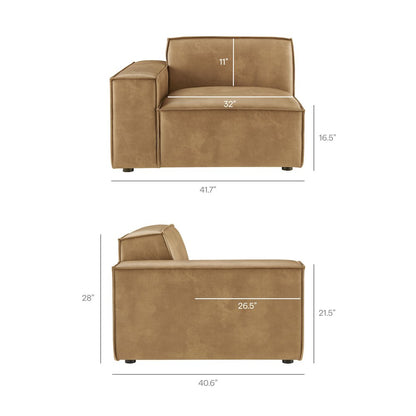 Restore 2-Piece Vegan Leather Modular Loveseat