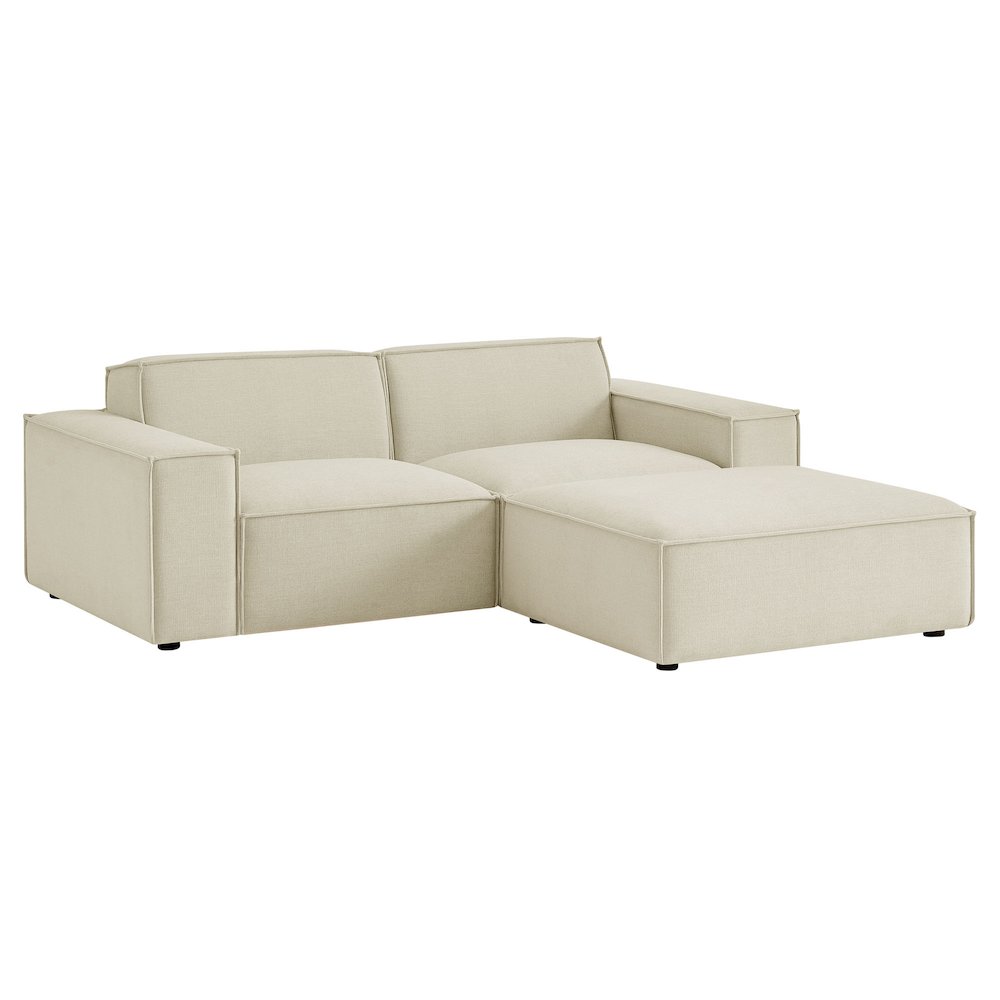 Restore 3-Piece Performance Fabric Upholstered Modular Loveseat with Ottoman