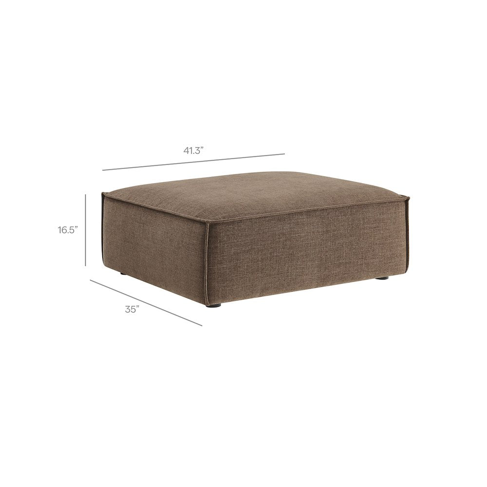 Restore 3-Piece Performance Fabric Upholstered Modular Loveseat with Ottoman