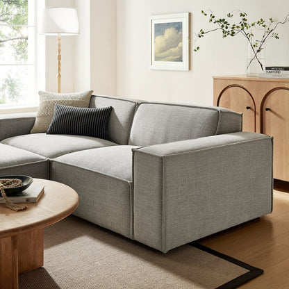 Restore 3-Piece Performance Fabric Upholstered Modular Loveseat with Ottoman