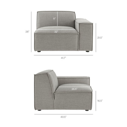 Restore 3-Piece Performance Fabric Upholstered Modular Loveseat with Ottoman