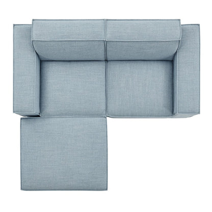 Restore 3-Piece Performance Fabric Upholstered Modular Loveseat with Ottoman