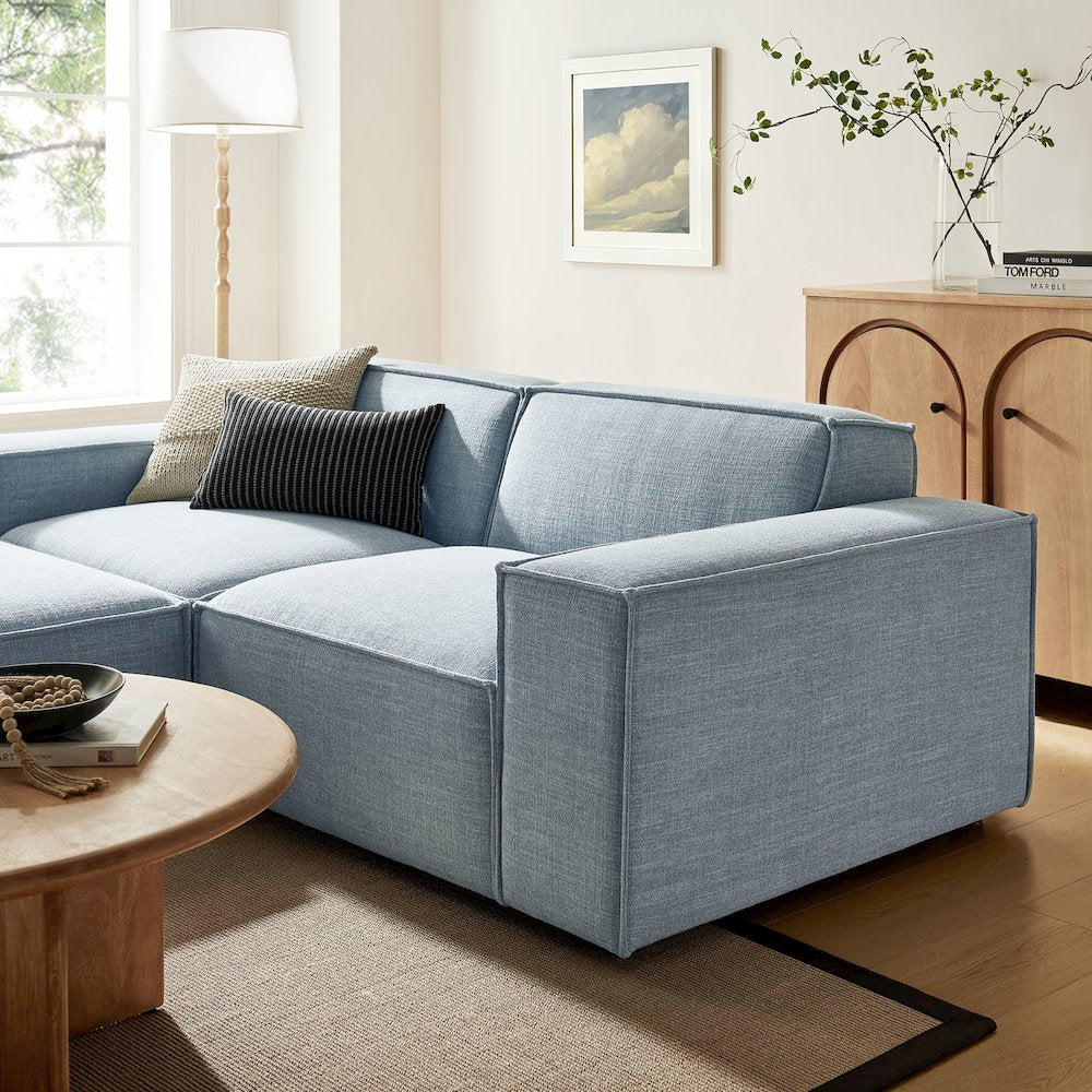 Restore 3-Piece Performance Fabric Upholstered Modular Loveseat with Ottoman