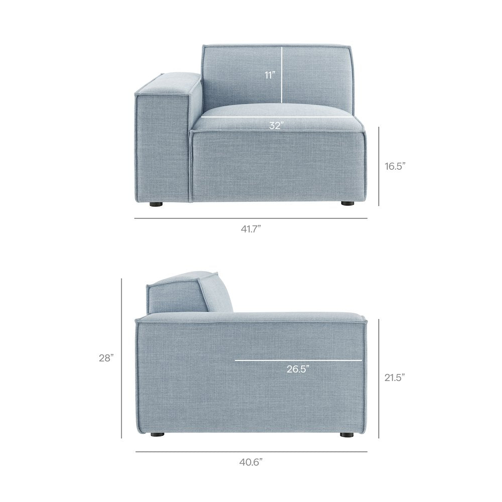 Restore 3-Piece Performance Fabric Upholstered Modular Loveseat with Ottoman