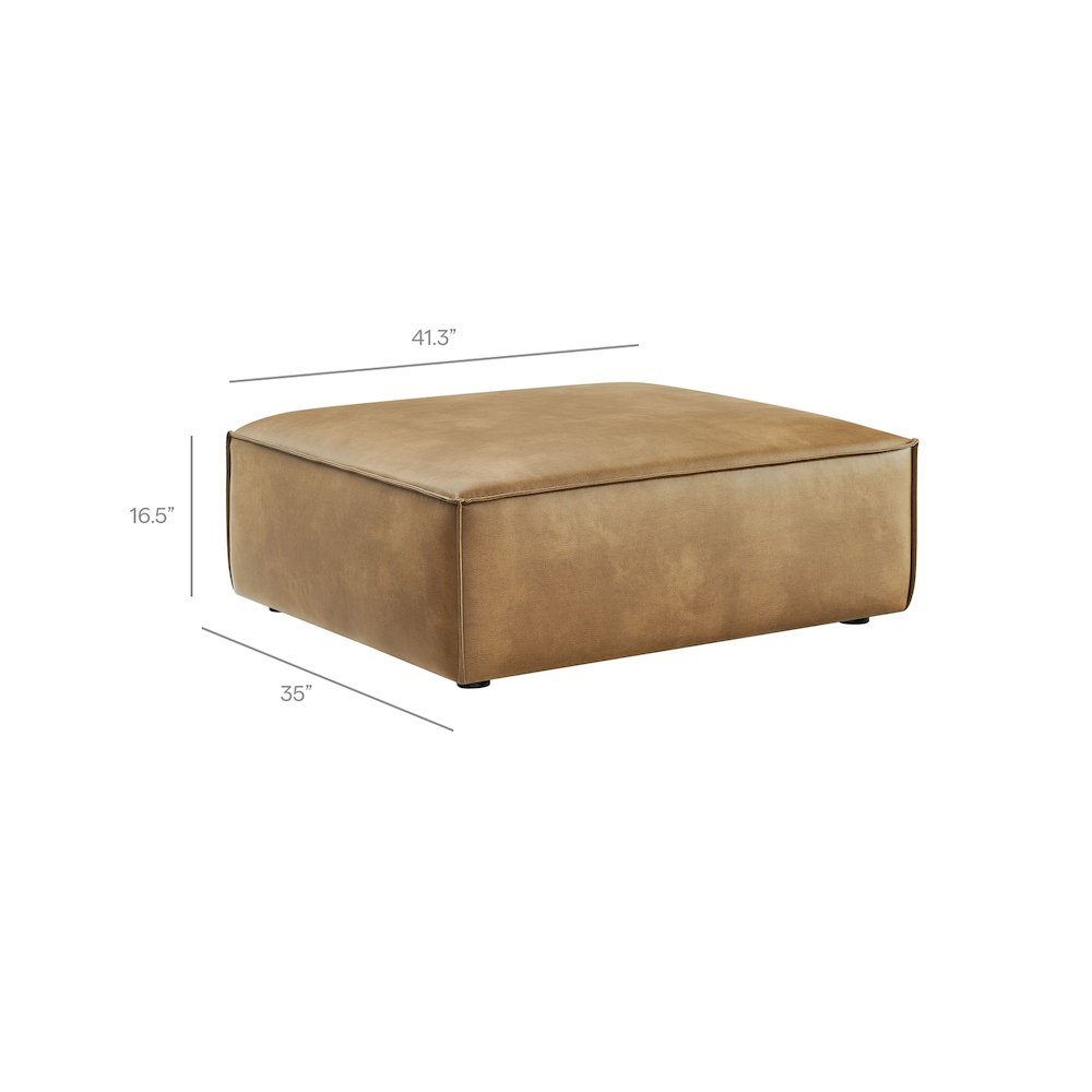 Restore 3-Piece Vegan Leather Modular Loveseat with Ottoman