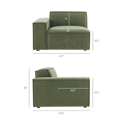 Restore 3-Piece Performance Fabric Upholstered Modular Sofa Set