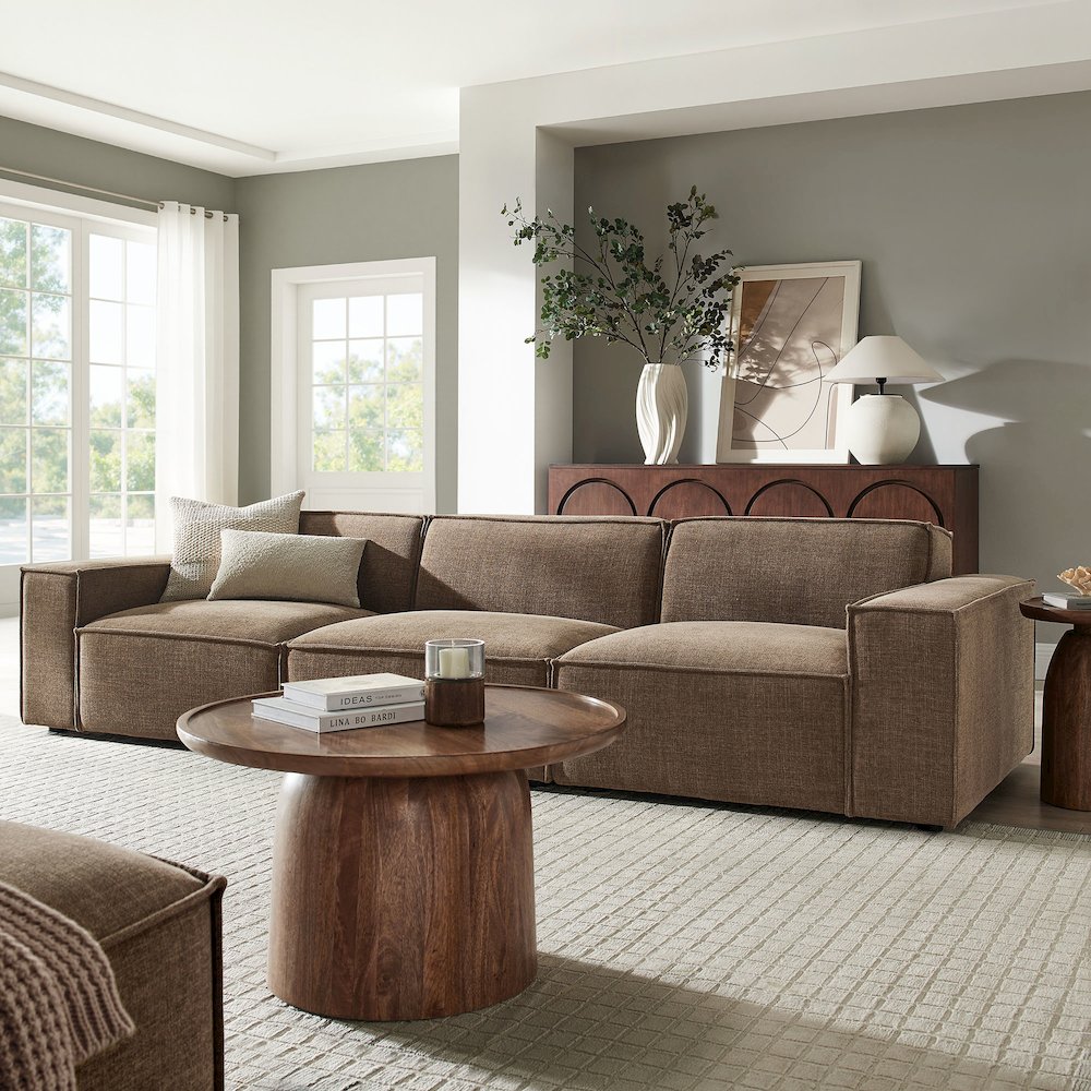 Restore 3-Piece Performance Fabric Upholstered Modular Sofa Set