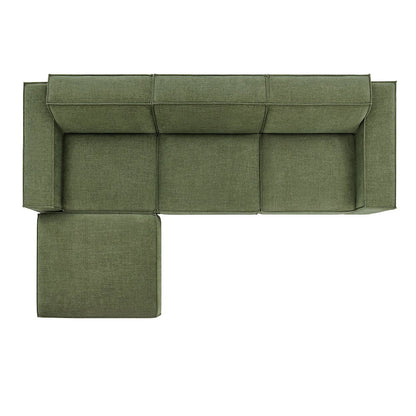Restore 4-Piece Performance Fabric Upholstered Modular Sofa Set with Ottoman