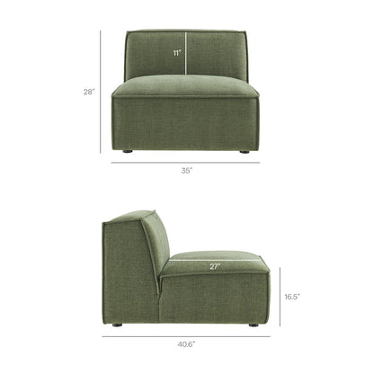 Restore 4-Piece Performance Fabric Upholstered Modular Sofa Set with Ottoman