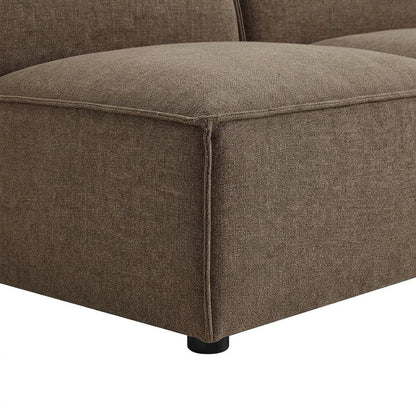 Performance Fabric Modular Sectional Sofa with Ottoman for Living Room, Mocha