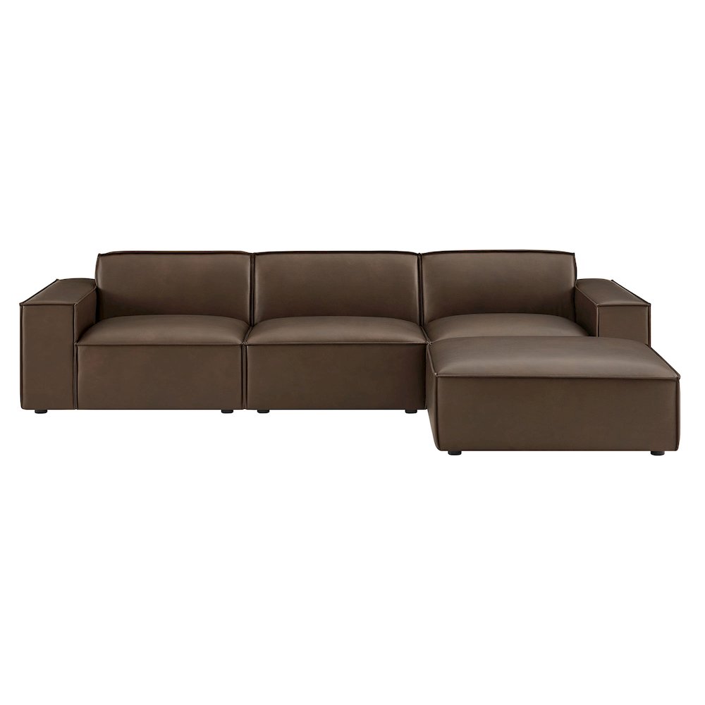 Restore 4-Piece Vegan Leather Modular Sofa Set with Ottoman