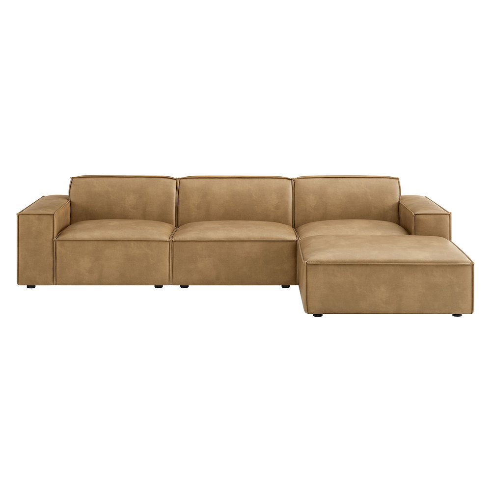 Restore 4-Piece Vegan Leather Modular Sofa Set with Ottoman