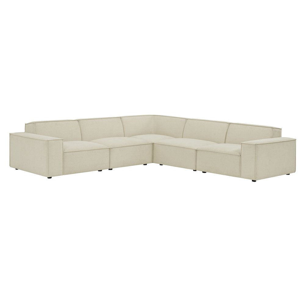 Restore 5-Piece Performance Fabric Upholstered Modular L-Shaped Sofa
