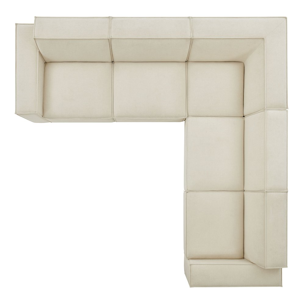 Restore 5-Piece Performance Fabric Upholstered Modular L-Shaped Sofa
