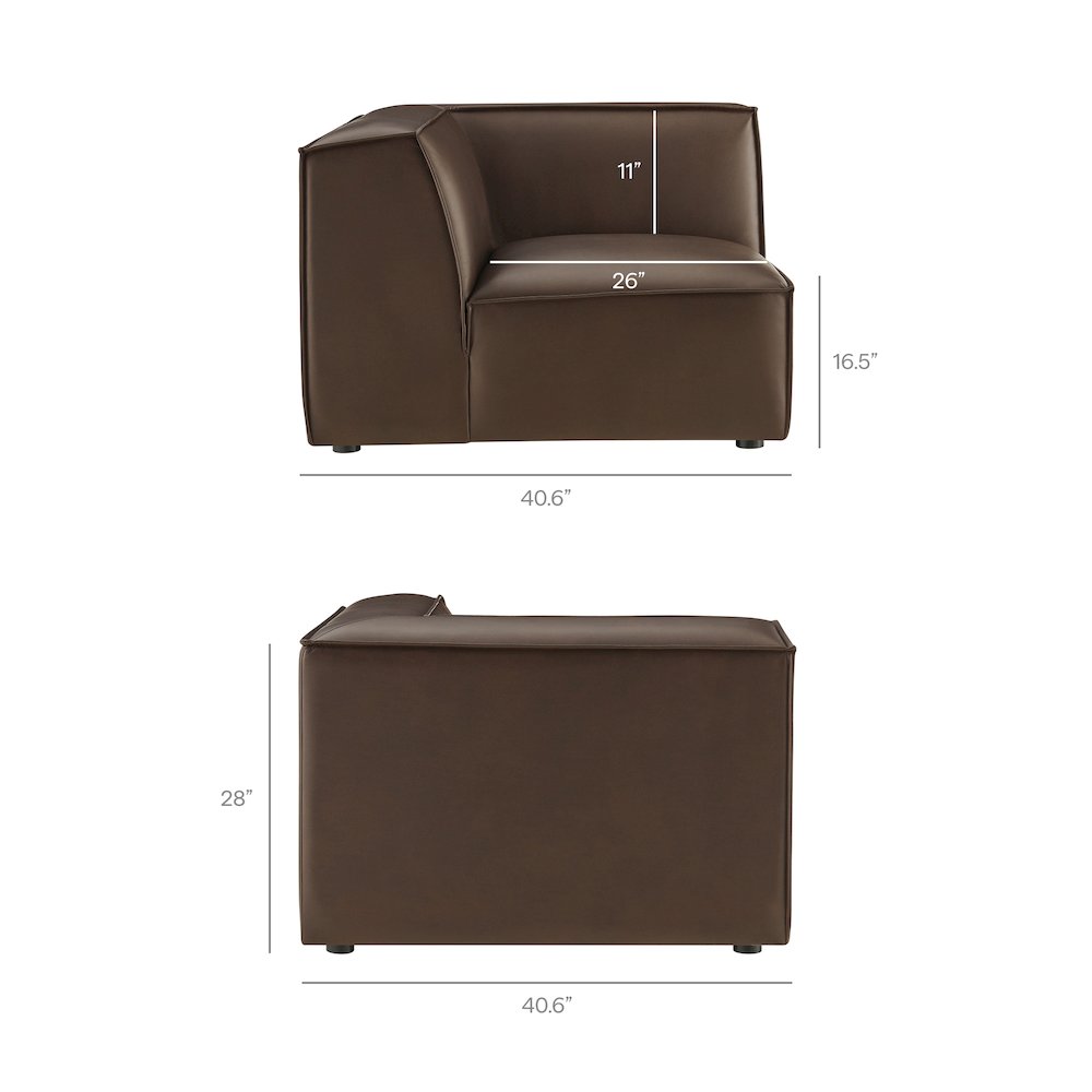 Restore 5-Piece Vegan Leather Modular L-Shaped Sofa