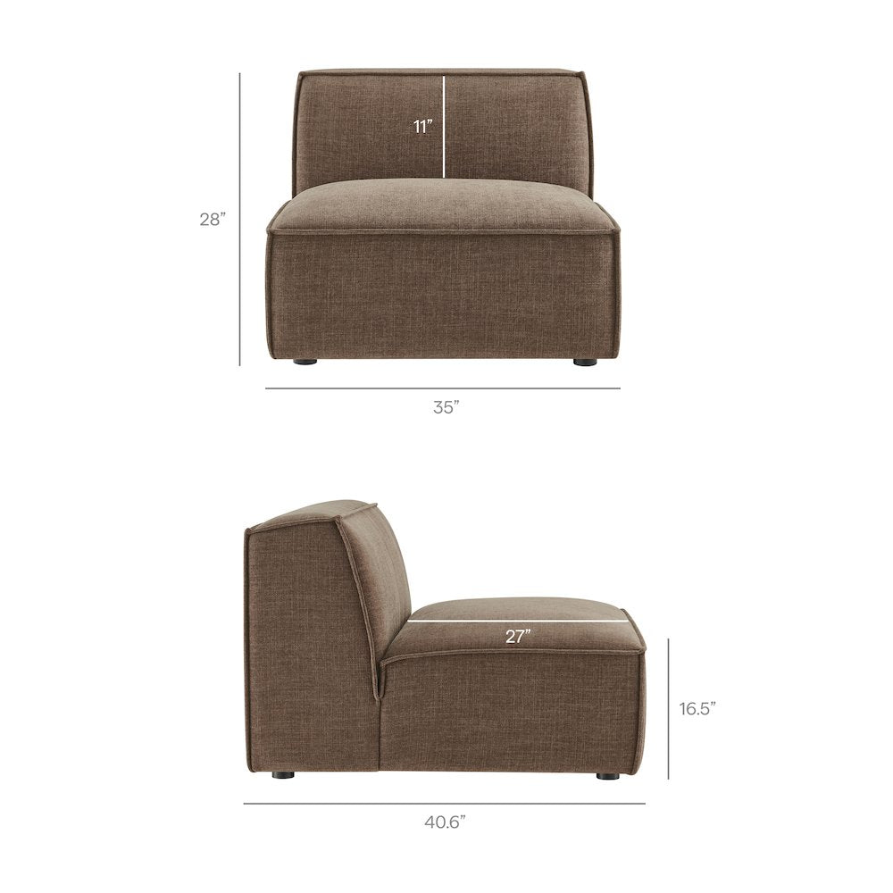 Restore 4-Piece Performance Fabric Modular L-Shaped Armless Sect. Sofa