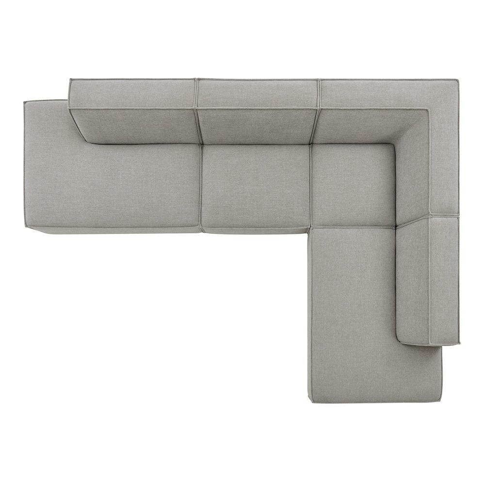 Restore 4-Piece Performance Fabric Modular L-Shaped Armless Sect. Sofa