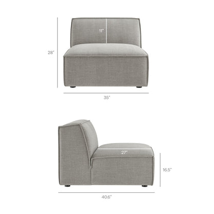 Restore 4-Piece Performance Fabric Modular L-Shaped Armless Sect. Sofa