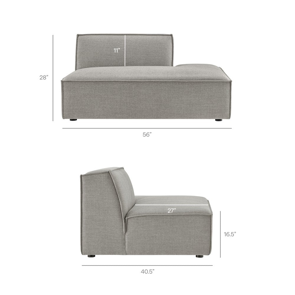 Restore 4-Piece Performance Fabric Modular L-Shaped Armless Sect. Sofa