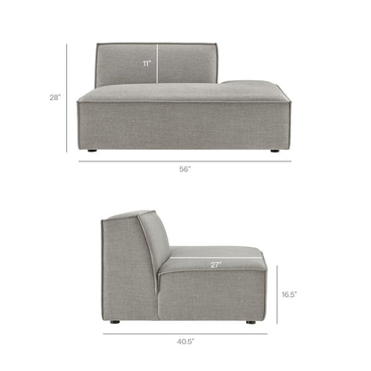 Restore 4-Piece Performance Fabric Modular L-Shaped Armless Sect. Sofa