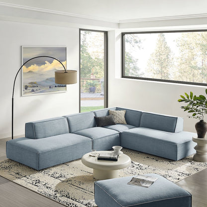 Restore 4-Piece Performance Fabric Modular L-Shaped Armless Sect. Sofa