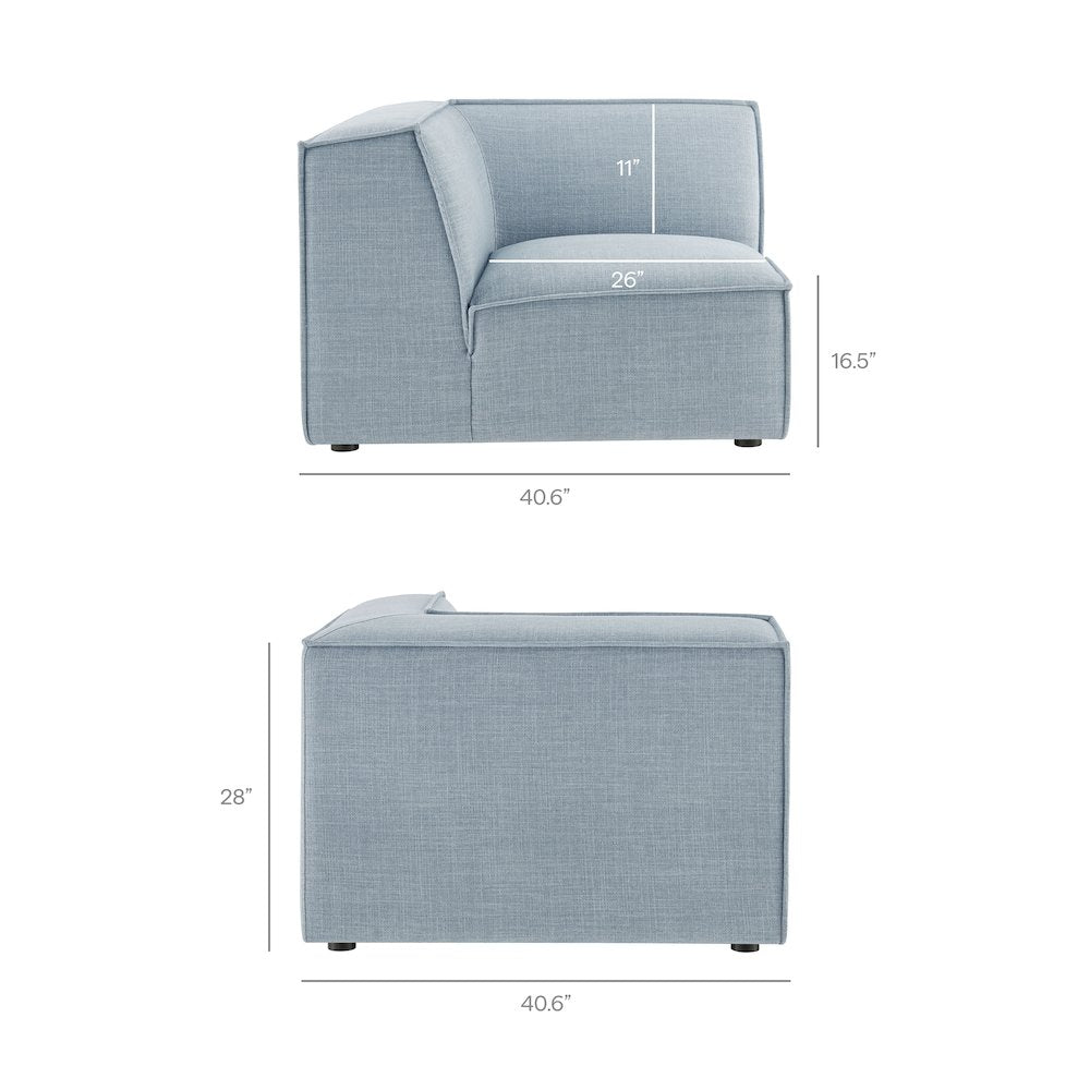 Restore 4-Piece Performance Fabric Modular L-Shaped Armless Sect. Sofa