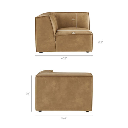 Restore 4-Piece Vegan Leather Modular L-Shaped Armless Sectional Sofa