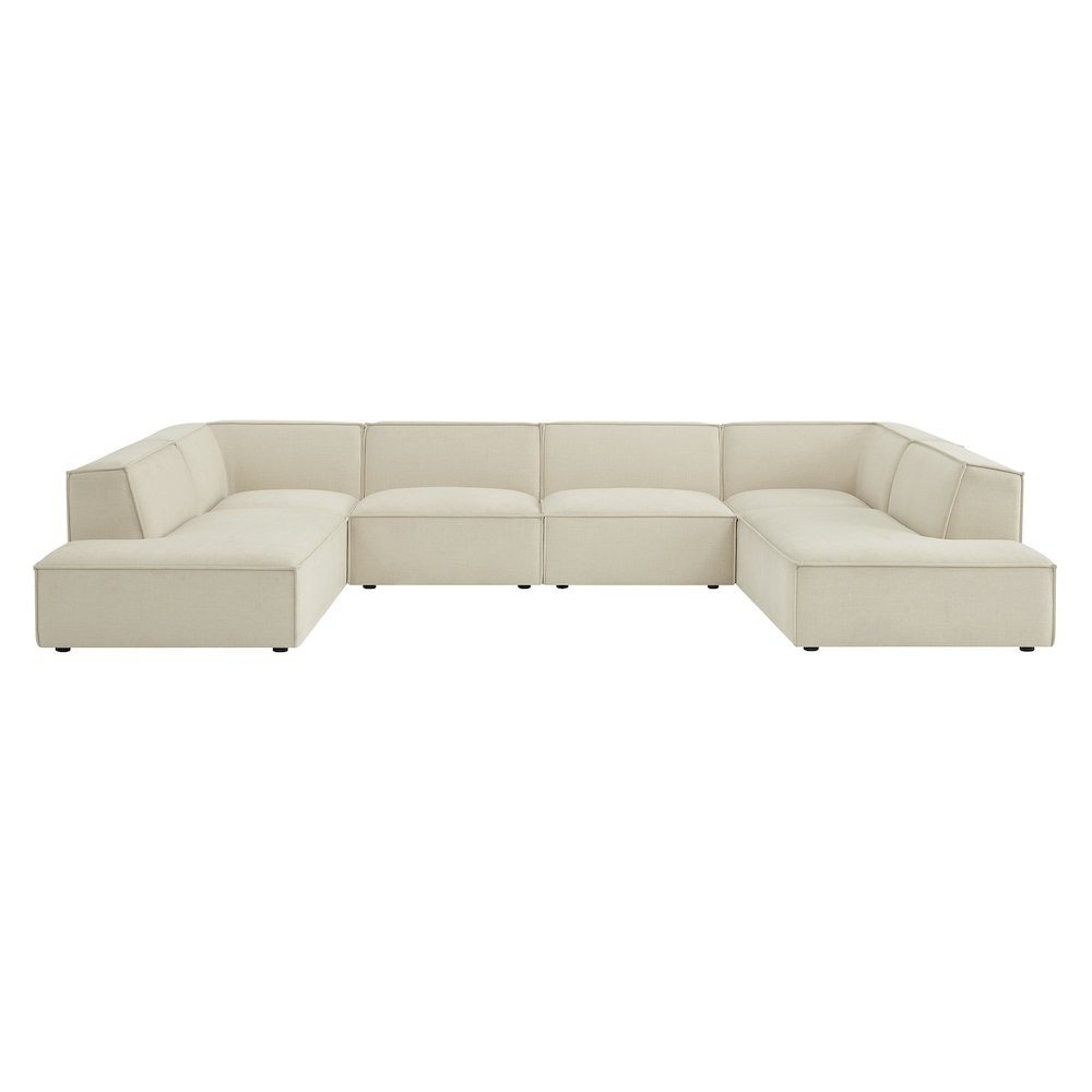 Restore 6-Piece Performance Fabric Upholstered U-Shaped Sectional Sofa