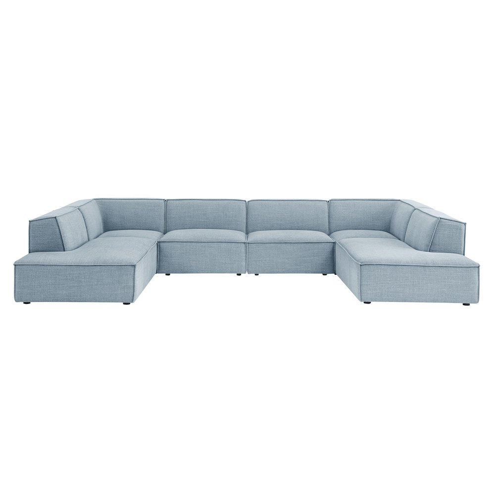 Restore 6-Piece Performance Fabric Upholstered U-Shaped Sectional Sofa