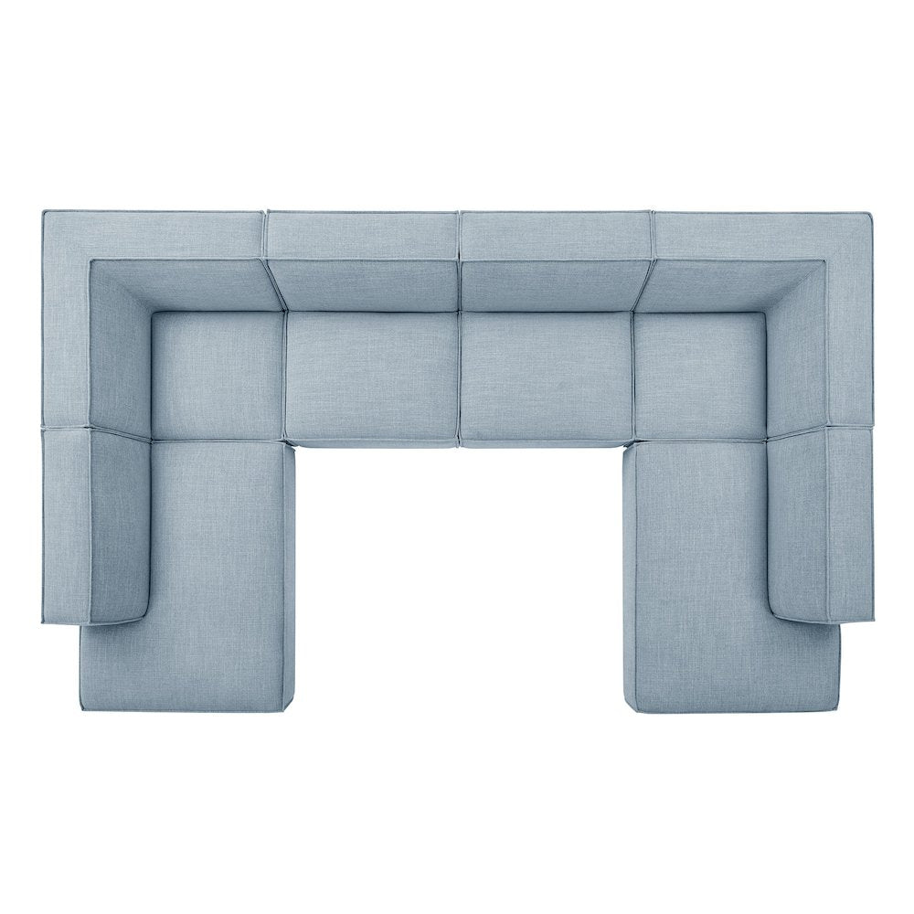 Restore 6-Piece Performance Fabric Upholstered U-Shaped Sectional Sofa