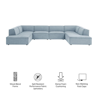Restore 6-Piece Performance Fabric Upholstered U-Shaped Sectional Sofa