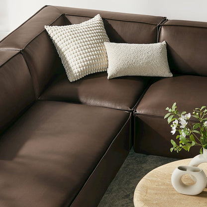 Restore 6-Piece Vegan Leather U-Shaped Armless Sectional Sofa