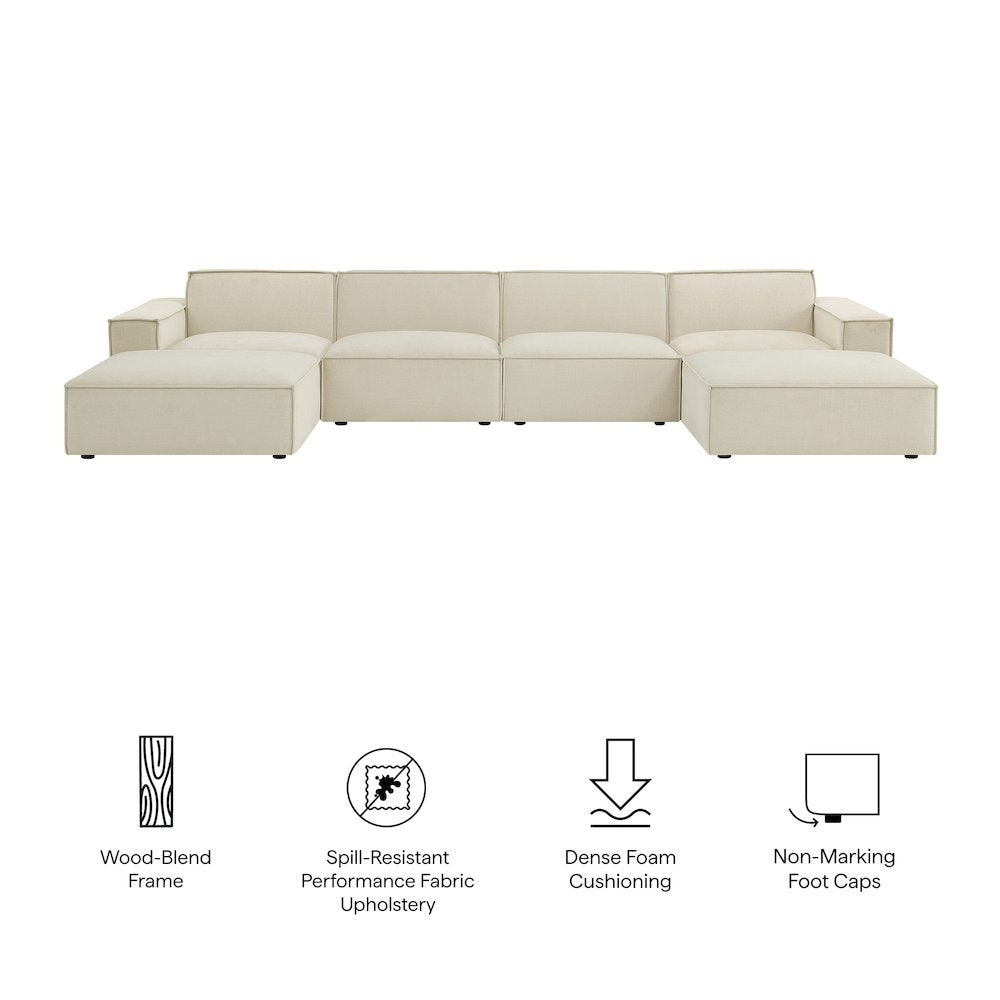 Restore 6-Piece Performance Fabric Upholstered Modular Sectional Sofa